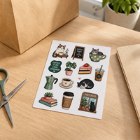 Feuilles d'autocollants personnalisées découpées à la forme avec logo imprimé, en vinyle ou en papier, pour marques et événements