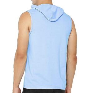 Custom Logo <b>Men's</b> <b>Sleeveless</b> Workout <b>Hoodie</b> Light Weight New Design Gym Wear for Winter Plain Dyed Summer Gym Wear - Product Image 2