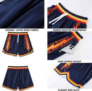 Pantalones Cortos de Baloncesto Sublimados Personalizados Estilo Urbano, Pantalones Cortos Deportivos Ligeros de Malla, Pantalones Cortos Atléticos con Cordón, OEM - Product Image 2