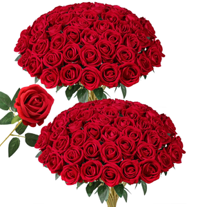 Fleurs en velours pour la décoration, mur de fleurs artificielles pour mariage, décoration de mariage, roses artificielles en gros, rose de la Saint-Valentin - Product Image 1