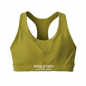 Soutien-gorge de sport confortable pour femme, couleur unie, maintien élevé, vêtements de sport pour la remise en forme, la course à pied, le yoga et les séances de gym. - Product Image 1