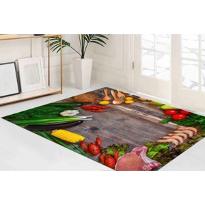 Tapis imprimé vibrant : Tapis de cuisine moderne, coloré et personnalisé, tapis doux non tissé - Product Image 1