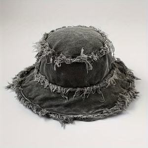 Nouveau Chapeau Bob en Jean Vieilli Style Vintage 2026 à Large Bord pour Activités de Plein Air Unisexe – Idéal Plage et Été - Product Image 4