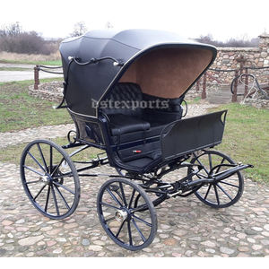 Carruaje de caballos Pony de cuatro ruedas para niños Carruaje de caballos Pony negro Carruaje de caballos Pony Carruaje de niños conducido a mano - Product Image 1