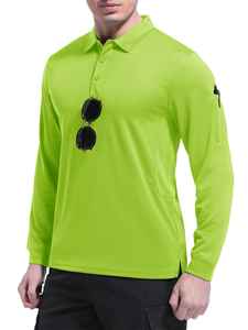 เสื้อโปโลแขนยาวสำหรับผู้ชายดีไซน์ตามสั่งผลิตจากผ้าฝ้ายระบายอากาศได้เพื่อความนุ่มสบายในชีวิตประจำวัน - Product Image 5