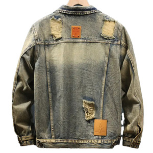 แจ็กเก็ตผ้ายีนส์สำหรับผู้ชายฤดูหนาวคอตั้งโลโก้ด้านหน้าไซส์ใหญ่สไตล์สตรีทสีตามสั่งระบายอากาศได้อย่างรวดเร็ว - Product Image 2