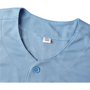 Camiseta de béisbol Vintage personalizada logotipo bordado personalizado adultos uniforme con cuello en V ropa deportiva transpirable 3D bordado Unisex - Product Image 4