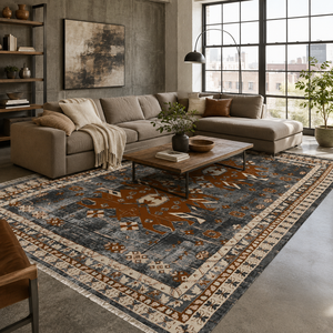 <b>Rug</b> Weavers RW7084 Pergamon Chestnut Tribal Washable <b>Rug</b> Dropshipping Wholesale Washable Chenille 10 Sizes - Product Image 3