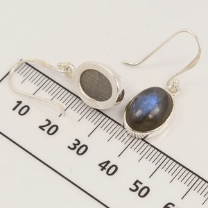 Labradorite Gemstone <b>Earrings</b> 925 <b>Solid</b> Sterling <b>Silver</b> Oval Shape <b>Earrings</b> for Women & Girls Dangle <b>Earrings</b> <b>Silver</b> Jewelry - Product Image 4