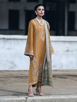 Nouvelles robes décontractées traditionnelles pakistanaises en lin, style Salwar Kameez, à motif floral d'hiver, avec dentelle unie, fermetures éclair et boutons, taille naturelle