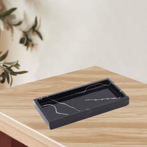 Black Marble Storage <b>Tray</b> for Washroom <b>Vanity</b> <b>Bathroom</b> Organizer Jewelry Dish Bathtub Serving - Product Image 6