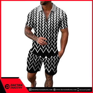 Bas quantité minimale de commande Hommes Ensembles Courts Pas Cher Hommes Respirant Personnalisé Coton Été Ensemble Court Ensemble de Qualité Premium - Product Image 4