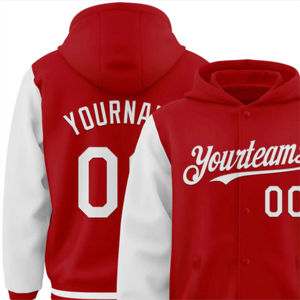 Sudadera con Capucha Personalizada al por Mayor para Hombre, Deportiva de Alta Calidad, 100% Poliéster para Impresión por Sublimación Completa, Color Rojo y Blanco - Product Image 5