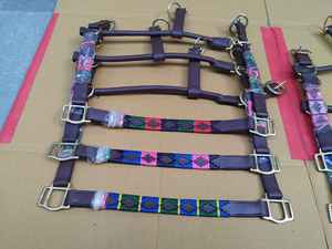 NIDA 2017 Premium Ecuestre Cuero Polo Halter Argentino Cosido a mano Hilo multicolor Logotipo personalizado Caballo aceptado - Product Image 6