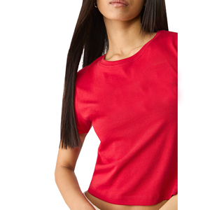 Camiseta corta de algodón con logotipo personalizado para mujer, camiseta informal de manga corta a la moda de verano, ropa de calle elegante para mujer, diseño al por mayor - Product Image 2