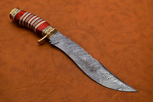 Newley Crafted Damascus Steel Bowie <b>Knife</b> With Camel <b>Bone</b> <b>Handle</b> Camping <b>Knife</b> Handmade Hunting <b>Knife</b> Fixed Blade Survival <b>Knife</b> - Product Image 2