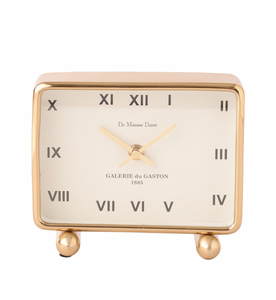 Ak Brass Sleek Metal Artistry in Decorative <b>Table</b> Decor Unique Home <b>Table</b> <b>Clock</b> with Contemporary Flair - Product Image 1