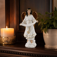 Statue d'ange Gloria en résine personnalisée, figurine religieuse peinte à la main, cadeau d'affaires pour Pâques, souvenir de mariage de Noël, décoration
