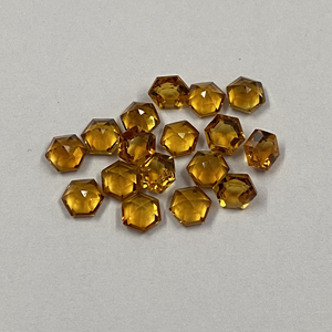 7mm Citrine naturelle à facettes hexagone coupe pierre en vrac pour la fabrication de bijoux meilleure qualité en gros fabricant de pierres précieuses calibrées - Product Image 1