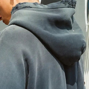 Fait sur mesure 100% coton pull à capuche surdimensionné Vintage en détresse lavage à l'acide hommes sweats à capuche soleil délavé lavage sweats à capuche pour hommes - Product Image 4