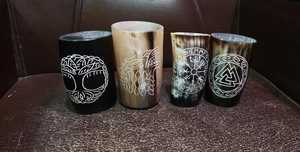 Bocina tallada a mano para beber, tazas de bocina para beber en diferentes tamaños, color y grabado con temática Vikingo, ideal para reventa - Product Image 4
