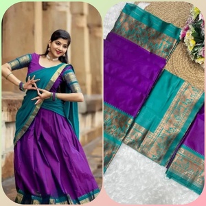 Lehenga Choli en soie Kanjivaram avec dupatta Banarasi, tenue de mariage indienne, travail lourd, tenue de soirée, en gros - Product Image 5