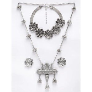 Ensemble de bijoux en alliage avec motif fleur et cygne - Product Image 3
