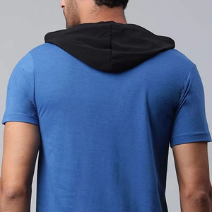 Camiseta con capucha de lana para hombre de invierno con logotipo personalizado, venta al por mayor, mezcla ligera de poliéster/algodón, gimnasio informal, transpirable y ecológica - Product Image 3