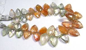 ลูกปัดซันสโตนสีส้มอมเขียวธรรมชาติ ขนาด 7 นิ้ว แบบแฟนซี ขนาด 10.5-14 มม. อเมทิสต์แอฟริกันทรงเหลี่ยมหลายเหลี่ยม มอยส์ซาไนต์ ลูกปัดหลวมสำหรับงาน DIY - Product Image 4