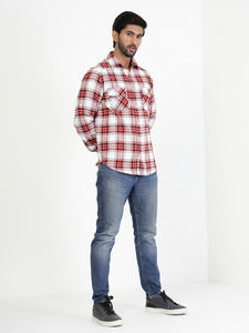 เสื้อเชิ้ตผ้าฝ้ายลายสก็อตสำหรับผู้ชายเสื้อเชิ๊ตผู้ชายผ้าฝ้ายย้อมสีคุณภาพ100% มีกระเป๋าใส่ในฤดูหนาวสำหรับฤดูใบไม้ร่วงที่ทนทาน - Product Image 5