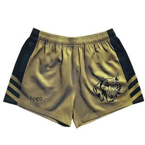 Custom Print Silk Screen Australia Hunting Fishing Outdoor <b>Rugby</b> Football Footy <b>Shorts</b> Drawstring Closure 100% Cotton Breathable - Product Image 3
