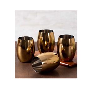 Meilleure vente de gobelet en acier inoxydable, ensemble de 4 gobelets en verre revêtus de laiton à prix réduit - Product Image 1