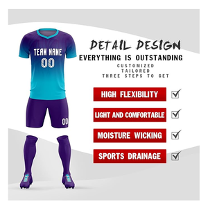 Venta al por mayor personalizado 100% poliéster completamente sublimado camisetas de fútbol cómodo Unisex deportes adultos usan conjuntos de alta calidad - Product Image 2