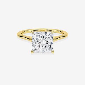 <b>Petite</b> Solitaire Engagement Ring 18K Gold with Lab Grown <b>Princess</b> Cut Diamond Elegant <b>Princess</b> Cut Lab Grown Diamond Ring - Product Image 2