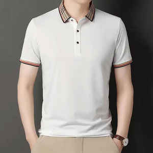 High Quality Men's Solid Crocheted Short Sleeve Casual <b>Shirt</b> <b>with</b> <b>Pocket</b> Design Dobby Fabric - Product Image 4