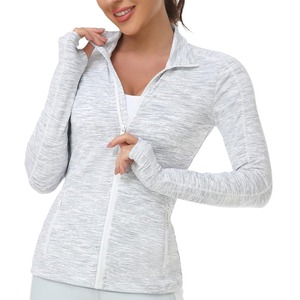 Wholesale Women Active Wear Long Sleeve Yoga <b>Top</b> Full Zipper Jacket Slim Fit Gym Fitness Jackets - Product Image 6