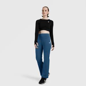 Pantalon slim pour femme Phoenix en bleu sarcelle taille XL, pantalon évasé respirant en tissu tissé, décoration à rayures brodées, style décontracté pour l'été - Product Image 5