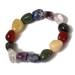 High Quality Bracelet Indian 7 Chakra Tumbled <b>Crystal</b> Bracelet Gemstone <b>Jewelry</b> Men and Women Gift Energy Meditation Bangles - Product Image 5