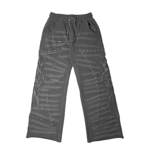 กางเกงวอร์มผู้ชายผ้าเทอร์รี่คอตตอนคุณภาพสูง ระบายอากาศได้ดี ทรงหลวม สไตล์ลำลอง สำหรับฤดูใบไม้ร่วง พร้อมปักโลโก้ ขายดี กางเกงกีฬา - Product Image 2