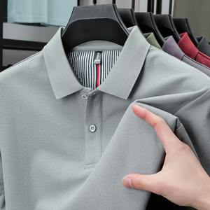 polo t-shirt Summer Men's Solid Color Polo Shirt Short Sleeve Lapel Button <b>Tshirts</b> for Men Casual Streetwear Lightweight Tops - Product Image 6