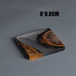 Posavasos Redondo de Resina y Madera de Estilo Bohemio Minimalista Moderno, Hecho a Mano y Ecológico para una Comedor y Sala de Estar con Estilo - Product Image 3