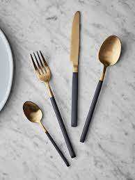 Unique Style Enameled Finished Handle Gold Plated Metal Cutlery Set Dinnerware Cutlery <b>Royal</b> Look Hotel <b>Catering</b> Usage - Product Image 4