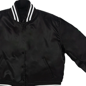 Blouson Bomber en Satin Personnalisé Haut de Gamme Brillant Léger Style Universitaire Bordure Côtelée Personnalisable Streetwear Imperméable - Product Image 2