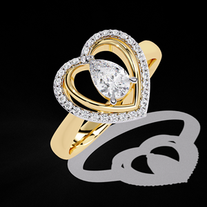 Bijoux de fiançailles pour femmes en or jaune 14 carats avec diamant cultivé en laboratoire forme de poire Halo Design bague élégante faite à la main cadeau parfait - Product Image 6