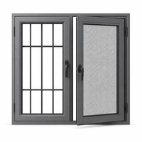 Ventanas Abatibles de Aluminio de Tamaño Personalizable con Rejilla de Seguridad y Mosquitera, Doble/Triple Acristalamiento, Diseño de Eficiencia Energética