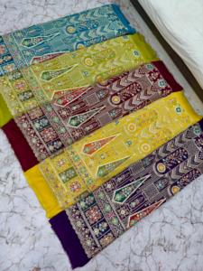 Georgette Chiffon Fabric Width with Multi Thread Sequence Work Premium Quality Textile Raw <b>Material</b> for Garments and Dresses - Product Image 2