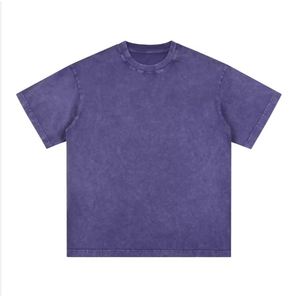 Haute qualité couleur unie cercle cou lavé à l'acide populaire personnalisé unisexe t-shirts impression personnalisée surdimensionné Boxy Fit t-shirts - Product Image 1