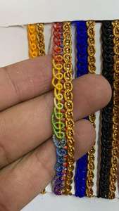 Wholesale Deals on Glittern Metallic Polyester Lace Border for Indian Wear for Sewing <b>Trimming</b> Tassels Shoes and Decorations - Product Image 5