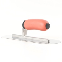 Manche en caoutchouc épandeur carrelage en acier inoxydable coulis flotteur finition béton Flexible bord rond plâtrage truelle