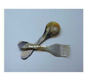 Modern Design Horn <b>Salad</b> Server Eco-Friendly Dishwasher Safe Natural Black Made India Luxury Style Golden Dinnerware <b>Salad</b> <b>Tools</b> - Product Image 5